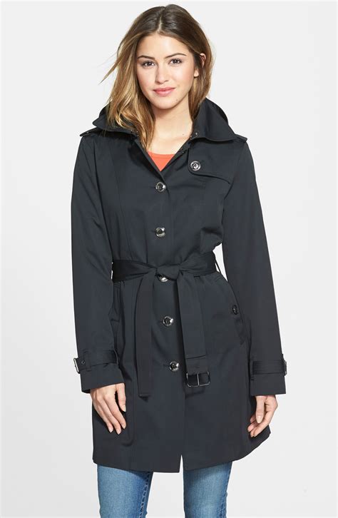 michael kors trench coat with hood|michael kors single breasted coat.